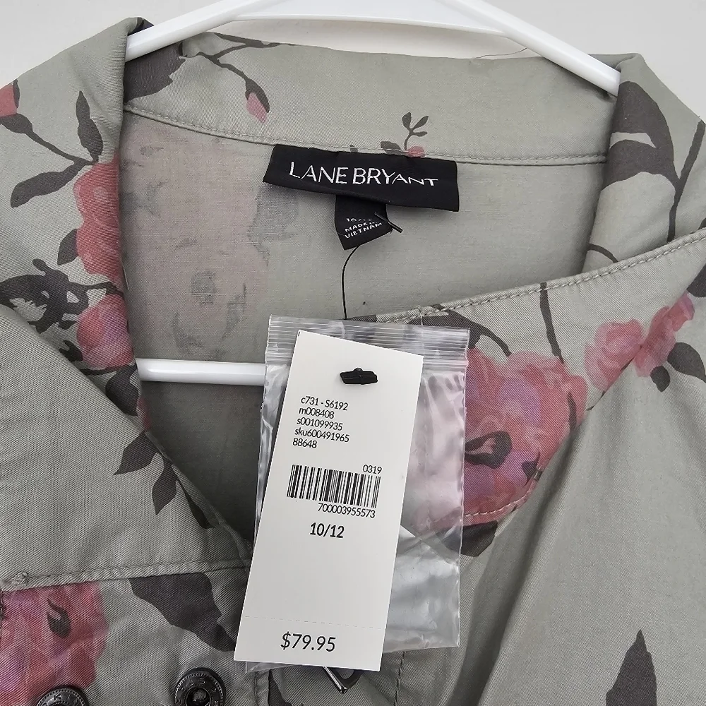LANE BRYANT Floral military jacket size 10/12 NWT - Picture 6 of 11